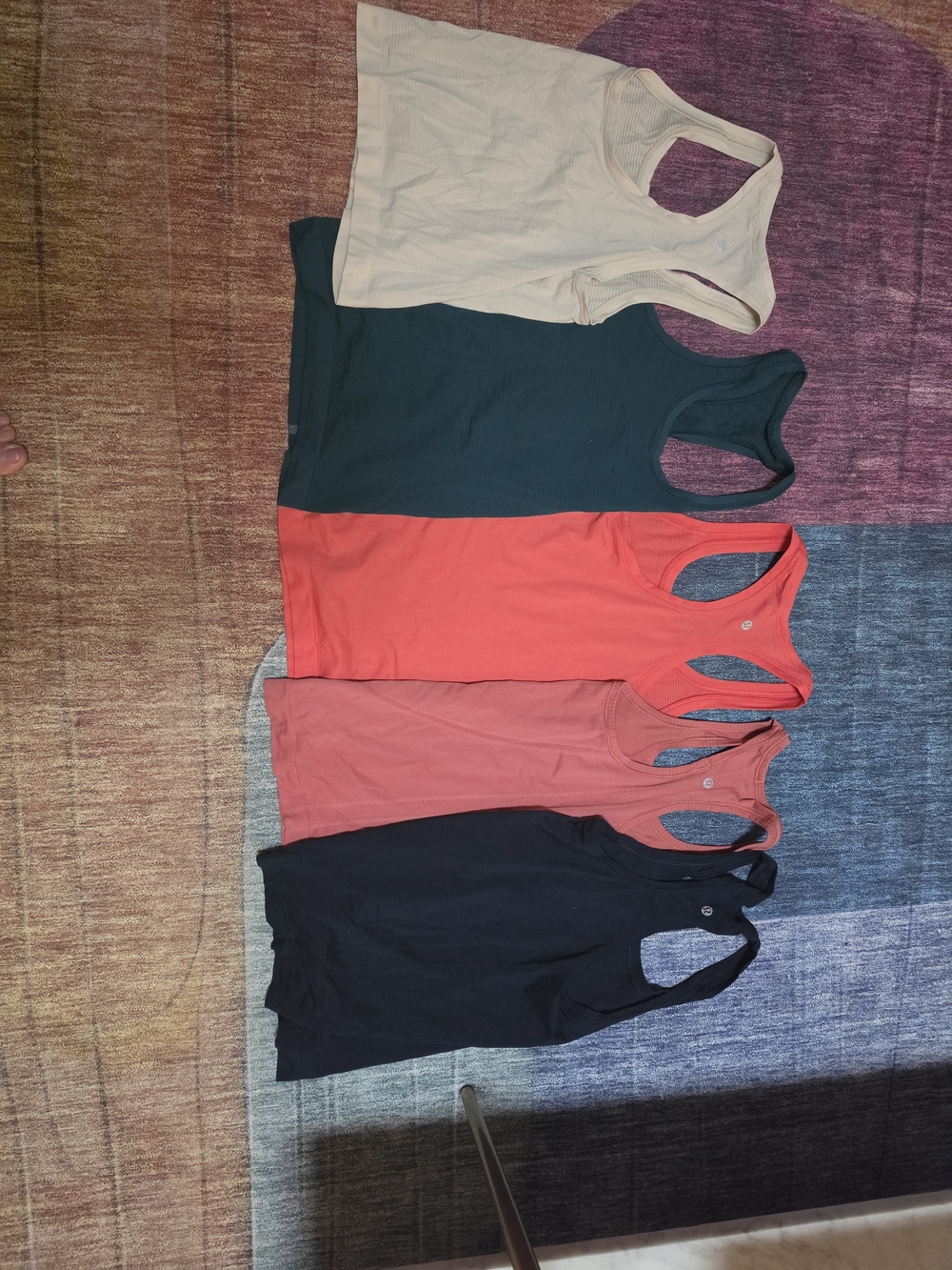 lululemon athletica Racerback Tank Set — Cream, Teal, Coral, Dusty Pink, Black
